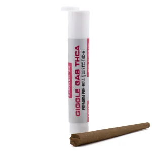 Giggle Gas THCa pre rolls crafted with premium hemp flower and clean white rolling paper