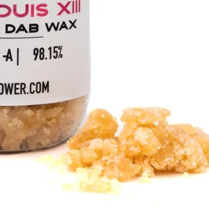 King Louis XIII THCA crumble wax hemp concentrate with golden crumbly texture