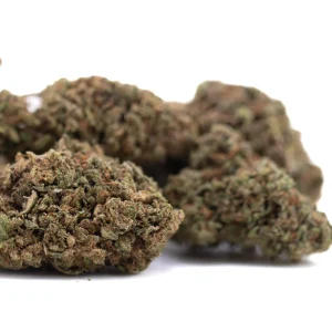 Royal OG CBD hemp flower dense frosty buds with vibrant green color and orange pistils